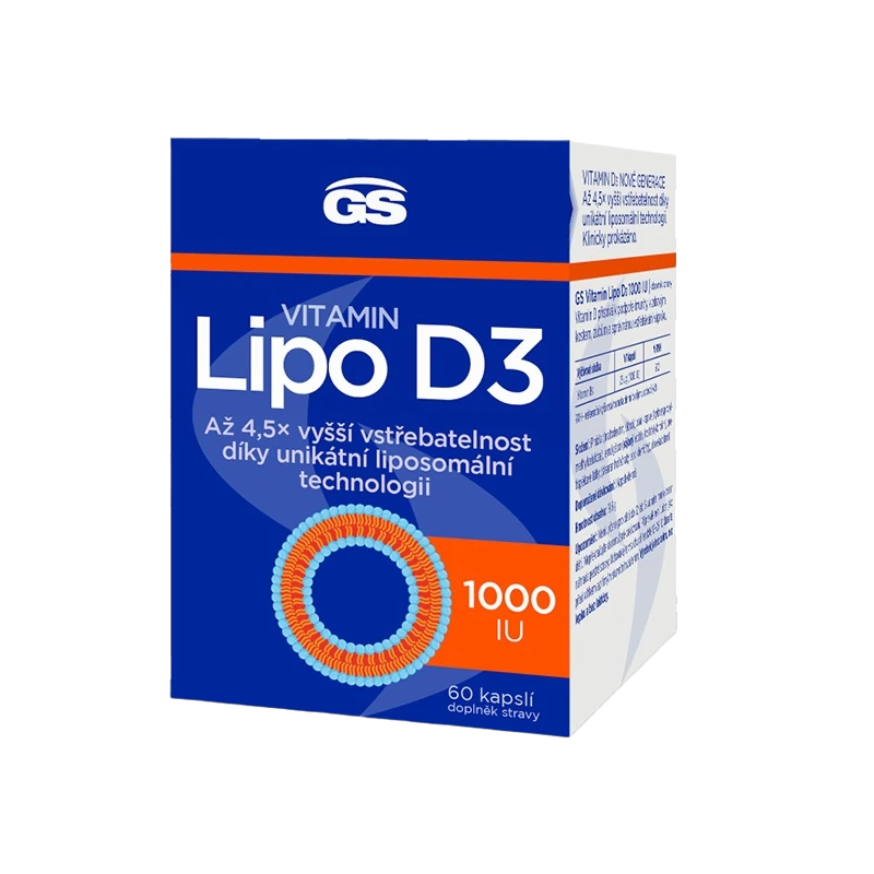 GS Vitamin Lipo D3 1000 IU 60 kapslí