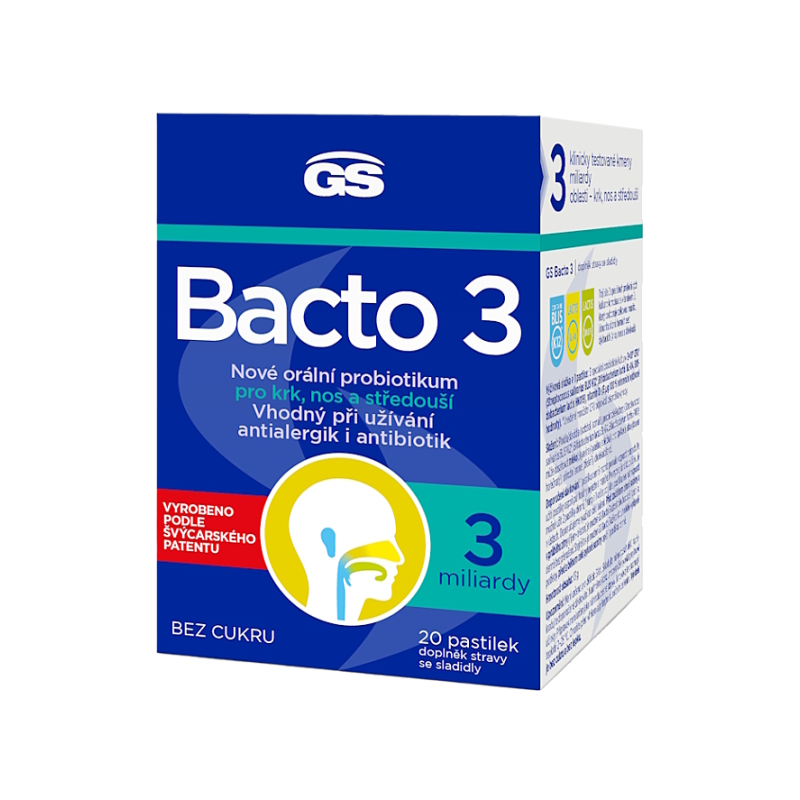 GS Bacto 3 Orální probiotika 20 pastilek