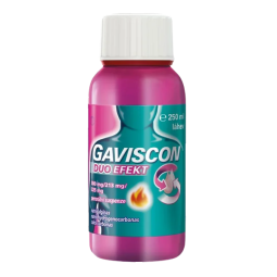 GAVISCON Duo Efekt 500mg/213mg/325mg perorální suspenze 250 ml