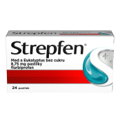 STREPFEN Med a Eukalyptus bez cukru 8,75 mg 24 pastilek STREPFEN Med a Eukalyptus bez cukru 8,75 mg 24 pastilek