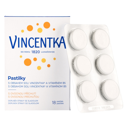 VINCENTKA Pastilky s ovocnou příchutí 18 ks