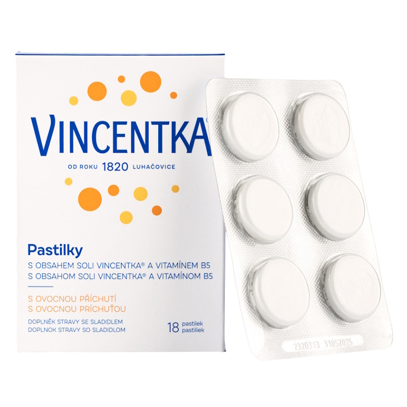 VINCENTKA Pastilky s ovocnou příchutí 18 ks