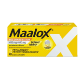 MAALOX citrónová příchuť 40 žvýkacích tablet MAALOX citrónová příchuť 40 žvýkacích tablet