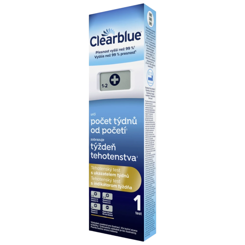 Clearblue Digitální těhotenský test s ukazatelem týdnů 1 ks Clearblue Digitální těhotenský test s ukazatelem týdnů 1 ks